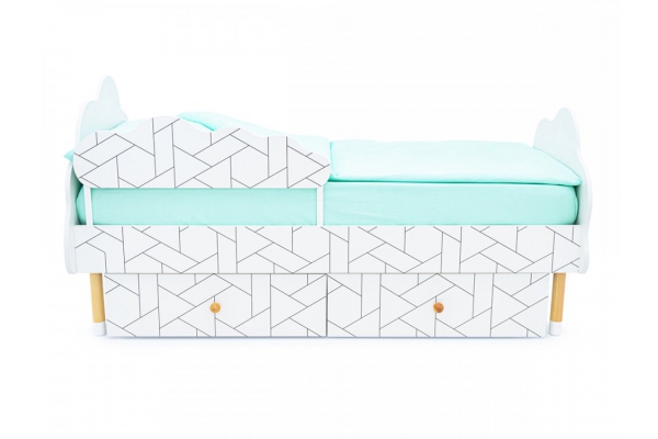 Кровать Stumpa Облако ящики, бортик рисунок Мозаика