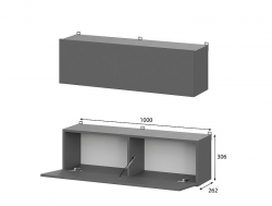 Шкаф навесной Денвер Графит серый