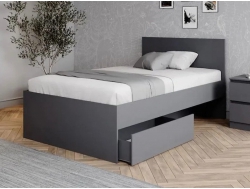 Кровать Мори КРМЯ 900.1/1 с ящиками МЯ 995.2 графит