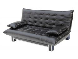 Диван черный Поло Style кожзам