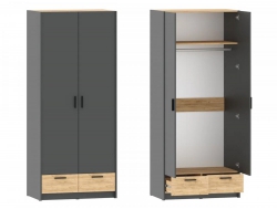 Шкаф для одежды Оттавия НМ 011.80 Антрацит/Дуб Крафт Золотой