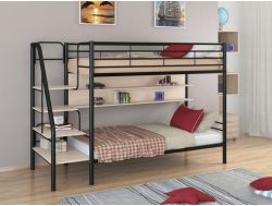 Двухъярусная кровать Толедо П черный-дуб молочный